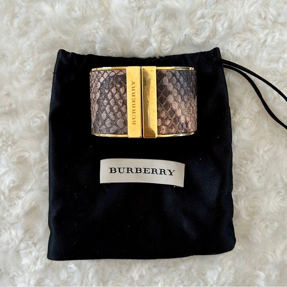 Burberry  Authentic Python Skin & Netak Cuff Bracelet - Picture 3 of 8